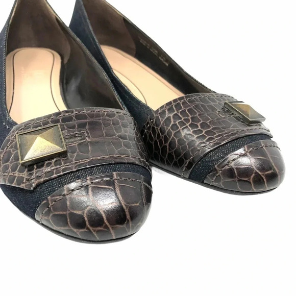 COLE HAAN Denim Faux Reptile Mixed Media Slip On Mixed Media Shoes - Picture 7 of 11